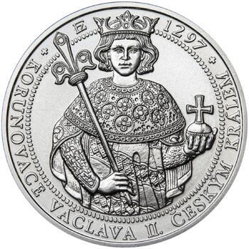 Korunovace Václava II. českým králem  - stříbro b.k. - 1