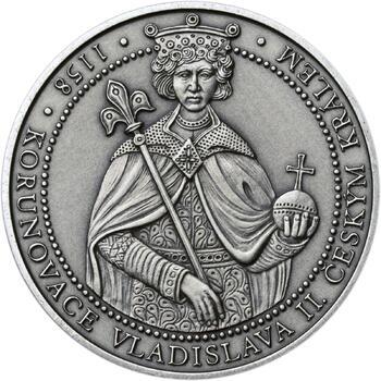 Korunovace Vladislava II. českým králem - stříbro patina - 1