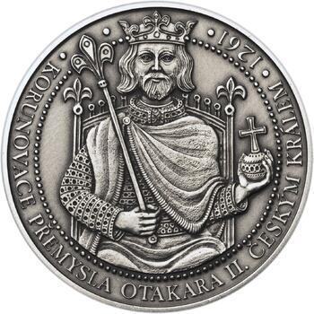 Korunovace Přemysla Otakara II. českým králem -  stříbro patina - 1