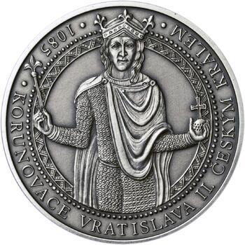 Korunovace Vratislava II. českým králem - stříbro patina - 1