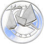 Stříbrný medailon k narození dítěte - origami 2021 - 28 mm, Stříbrný medailon k narození dítěte - origami 2021 - 28 mm - 1/3