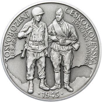 Osvobození Československa 8.5.1945 - 28 mm stříbro patina - 1