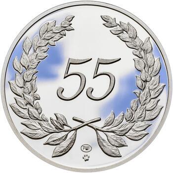 Medaile k životnímu výročí 55 let - 1 Oz stříbro Proof, 55 let - 1