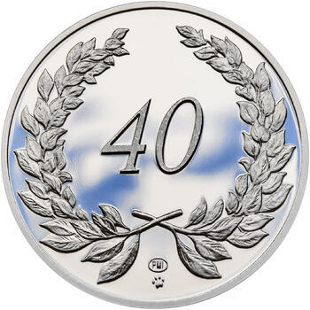 Medaile k životnímu výročí 40 let - 1 Oz stříbro Proof, 40 let - 1
