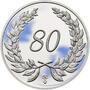 Medaile k životnímu výročí 80 let - 1 Oz stříbro Proof, 80 let - 1/2