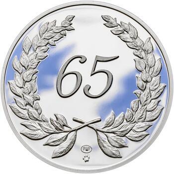 Medaile k životnímu výročí 65 let - 1 Oz stříbro Proof, 65 let - 1