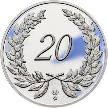 Medaile k životnímu výročí 20 let - 1 Oz stříbro Proof, 20 let - 1
