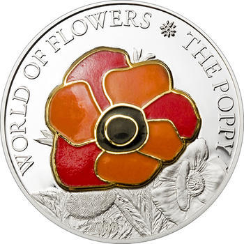 2009 Cook Island - Flowers of the World - Poppy in Cloisonné - 1