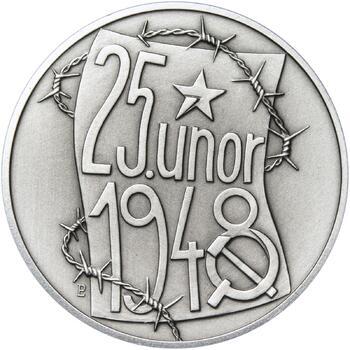 25. únor 1948 - 66. výročí od komunistického puče  - 28 mm stříbro patina - 1