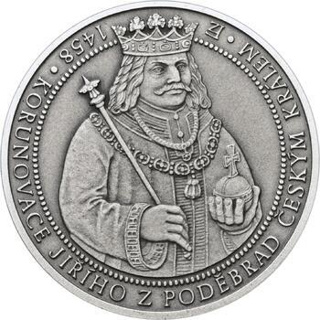 550 let od korunovace Jiřího z Poděbrad českým králem - stříbro patina - 1