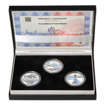 JAN KAŠPAR – návrhy mince 200 Kč - sada tří Ag medailí 34 mm Proof v etui - 1