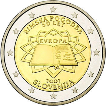 2007 2 Eur Slovinsko - Římské dohody - Cu/Ni Unc.