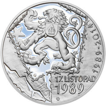 17. LISTOPAD 1989 – návrhy mince 200 Kč - sada tří Ag medailí 34 mm Proof v etui - 2