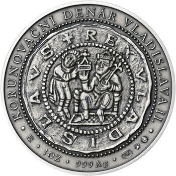 Korunovace Vladislava II. českým králem - stříbro patina - 2