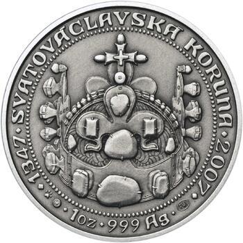 660 let od Korunovace Karla IV. českým králem - stříbro patina - 2