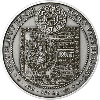 Korunovace Vratislava II. českým králem - stříbro patina - 2