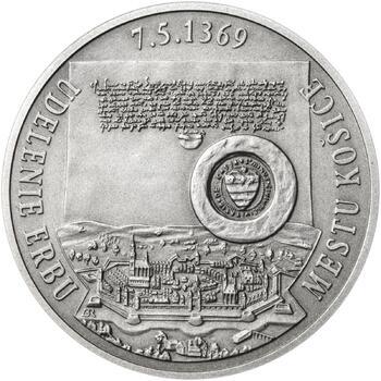 Erb Košice - 28 mm stříbro patina - 2