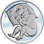 Stříbrný medailon k narození dítěte 2021 - 28 mm, Stříbrný medailon k narození dítěte 2021 - 2/3