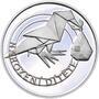 Stříbrný medailon k narození dítěte - origami 2021 - 28 mm, Stříbrný medailon k narození dítěte - origami 2021 - 28 mm - 2/3