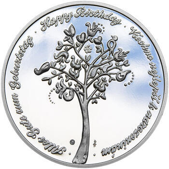 Medaile k životnímu výročí 75 let - 1 Oz stříbro Proof, 75 let - 2