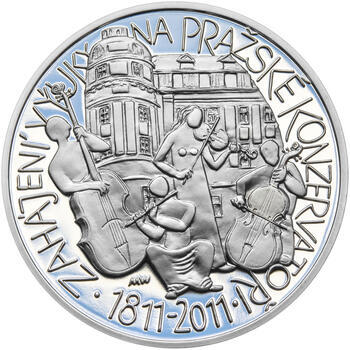 PRAŽSKÁ KONZERVATOŘ – návrhy mince 200 Kč - sada tří Ag medailí 34 mm Proof v etui - 2