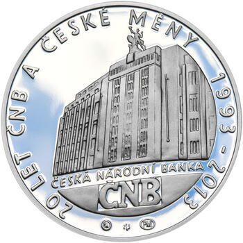 20 LET ČNB A ČESKÉ MĚNY – návrhy mince 200 Kč - sada tří Ag medailí 34 mm Proof v etui - 2