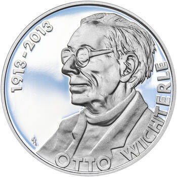OTTO WICHTERLE – návrhy mince 200 Kč - sada tří Ag medailí 34 mm Proof v etui - 2