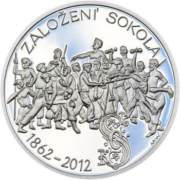ZALOŽENÍ SOKOLA – návrhy mince 200 Kč - sada tří Ag medailí 34 mm Proof v etui - 2