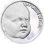 Stříbrný medailon k narození dítěte s peřinkou 2019 - 28 mm, Stříbrný medailon k narození dítěte s peřinkou 2019 - 28 mm - 2/3