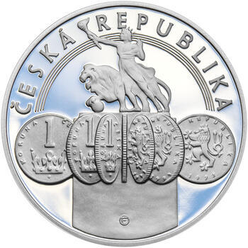 20 LET ČNB A ČESKÉ MĚNY – návrhy mince 200 Kč - sada tří Ag medailí 34 mm Proof v etui - 3