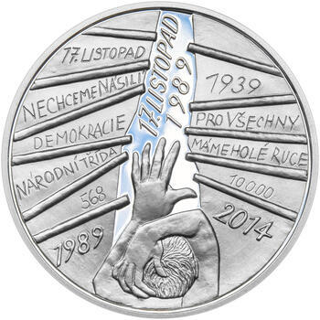17. LISTOPAD 1989 – návrhy mince 200 Kč - sada tří Ag medailí 34 mm Proof v etui - 4