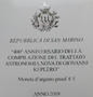 San Marino 400th Ann.of J Kepler's Astr. Nova Treaty Ag Proof - 4/4