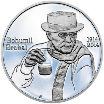 BOHUMIL HRABAL – návrhy mince 200 Kč - sada tří stříbrných medailí 34 mm Proof v etui - 4
