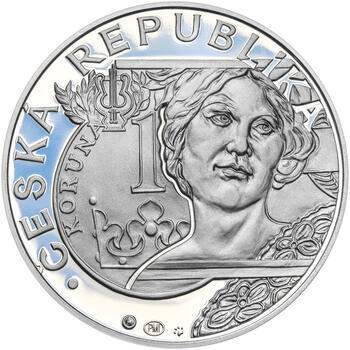 20 LET ČNB A ČESKÉ MĚNY – návrhy mince 200 Kč - sada tří Ag medailí 34 mm Proof v etui - 5