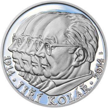 JIŘÍ KOLÁŘ – návrhy mince 500 Kč - sada tří Ag medailí 34 mm Proof v etui - 6
