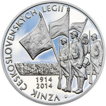 ZAL. ČESKOSLOVENSKÝCH LEGIÍ – návrhy mince 200 Kč - sada tří Ag medailí 34 mm Proof v etui - 6