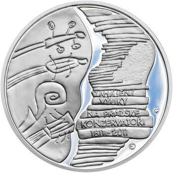PRAŽSKÁ KONZERVATOŘ – návrhy mince 200 Kč - sada tří Ag medailí 34 mm Proof v etui - 6