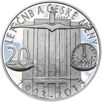 20 LET ČNB A ČESKÉ MĚNY – návrhy mince 200 Kč - sada tří Ag medailí 34 mm Proof v etui - 6