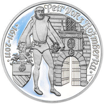 PETR VOK Z ROŽMBERKA – návrhy mince 200 Kč - sada tří Ag medailí 34 mm Proof v etui - 6