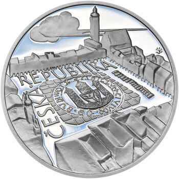 ČESKÉ BUDĚJOVICE – návrhy mince 200 Kč - sada tří Ag medailí 34 mm Proof v etui - 7
