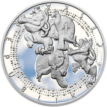 ALOYS KLAR – návrhy mince 200 Kč - sada tří Ag medailí 34 mm Proof v etui - 7